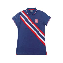 Exclusive Design Royal Blue Short Sleeve Polo Shirt Custom Women's Five Buttons Chest Contrasting Collar Collar Contrasting Stripe Patch  65%Cotton 35%Polyester P1540 Exclusive Design Royal Blue Short Sleeve Polo Shirt Custom Women's Five Buttons Chest Contrasting Collar Collar Contrasting Stripe Patch  65%Cotton 35%Polyester P1540